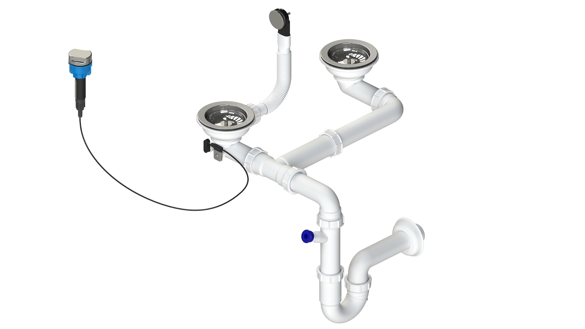 GRANMASTER Sifone Cucina Lavello Salvaspazio 2 Camere