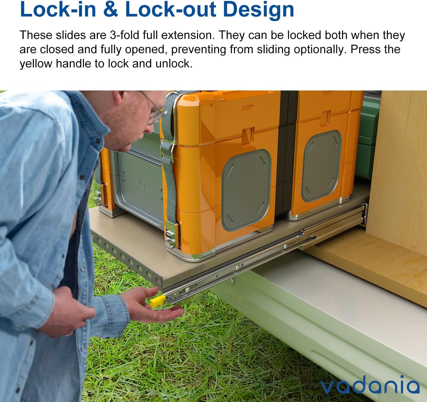 Vadania Guide per Cassetti Industriali 700mm con Serratura - immagine 4