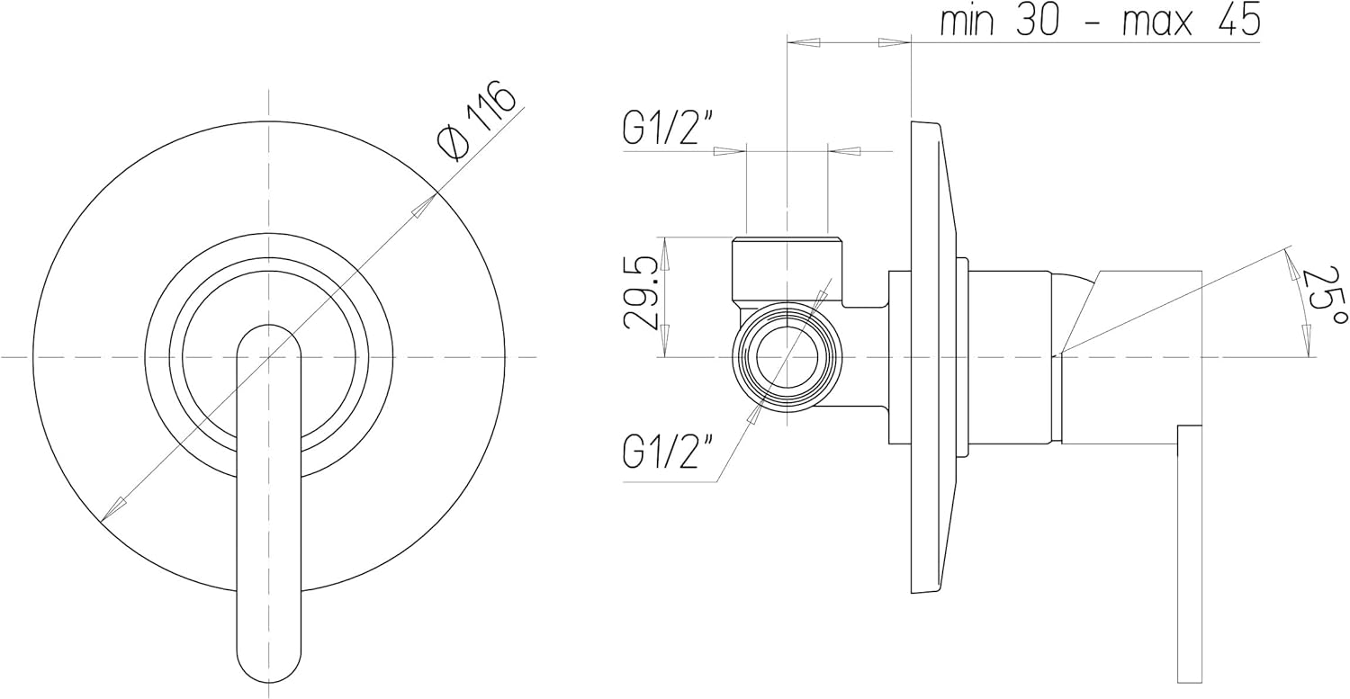 Paini Gaia 690 - Miscelatore Monocomando Doccia Incasso - immagine 2