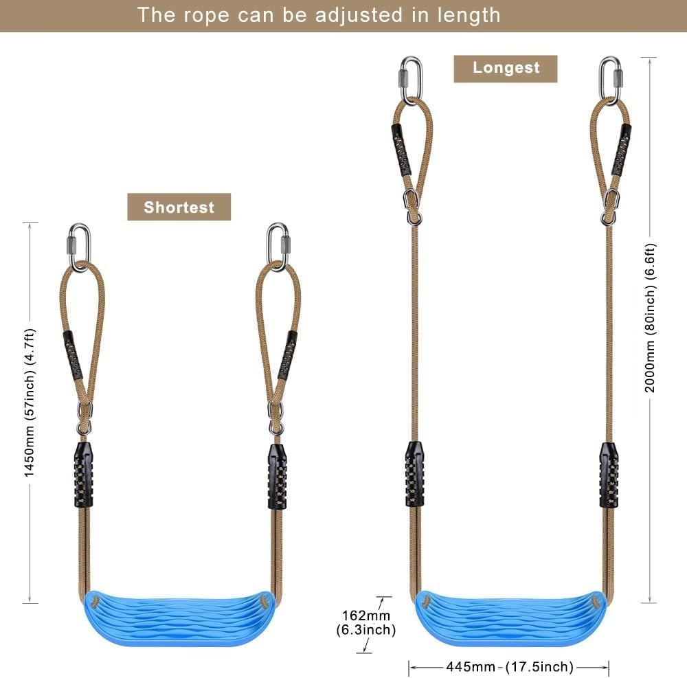 Seleware Sedile Altalena Plastica Antiscivolo, Blu (2 pz) - immagine 6