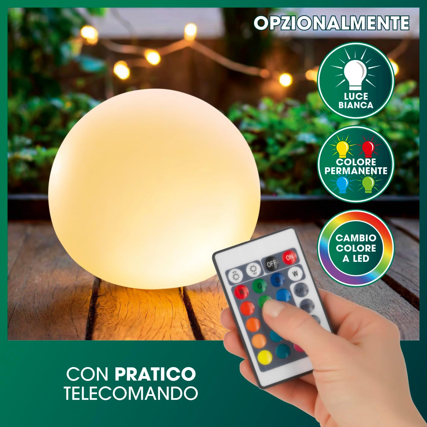 EASYmaxx Luce Solare a LED Sfera 30cm - immagine 6