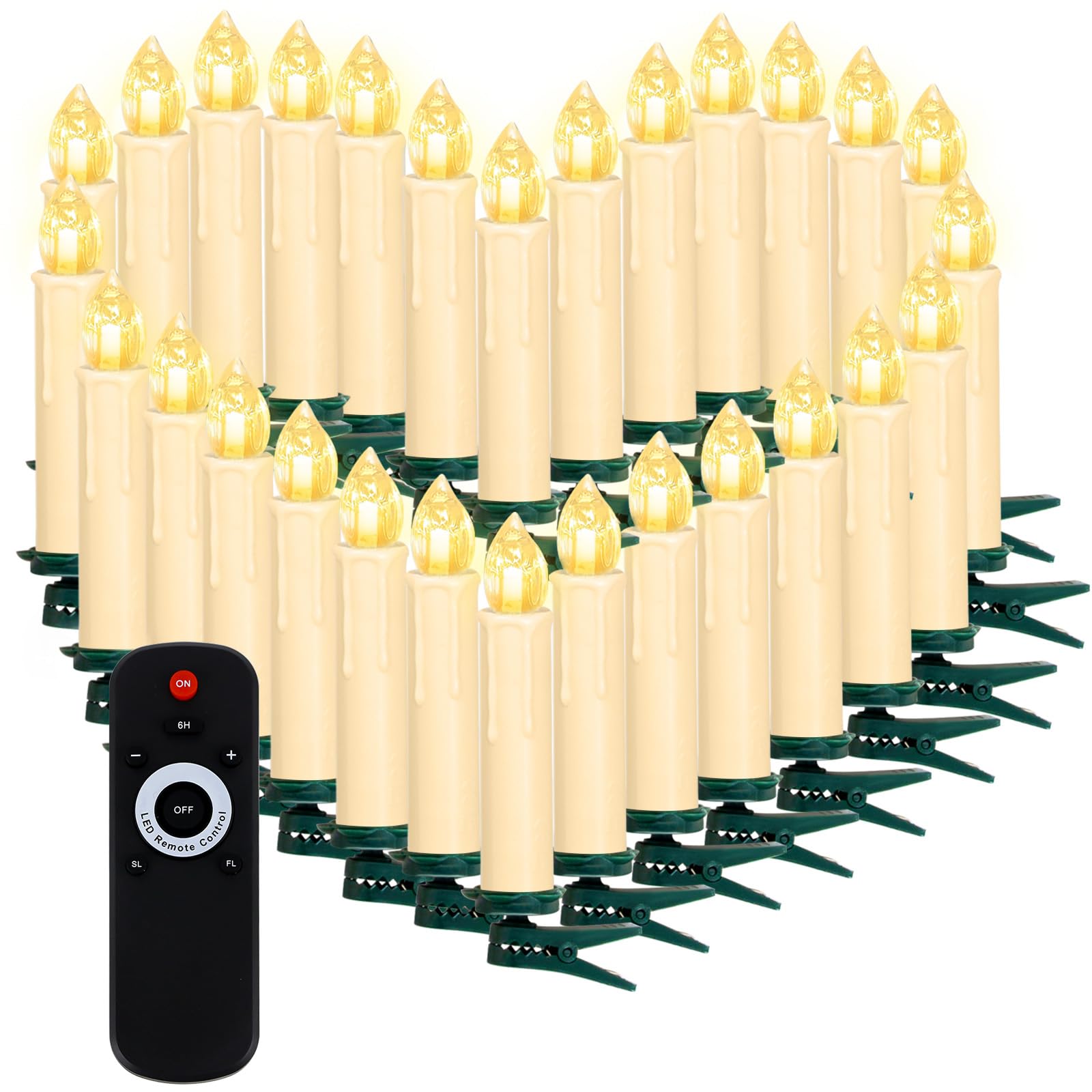 Candele LED Natale con Telecomando Wireless