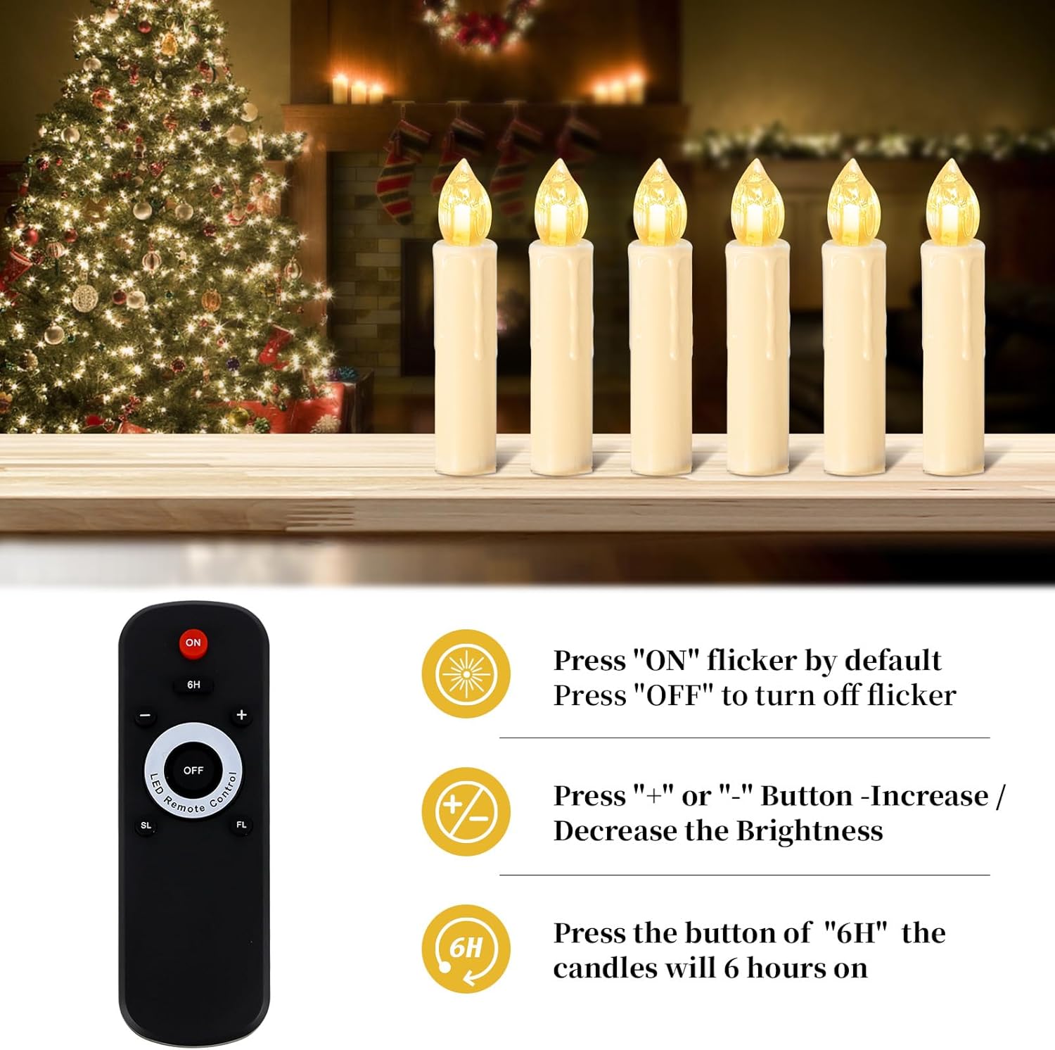 Candele LED Natale con Telecomando Wireless - immagine 5