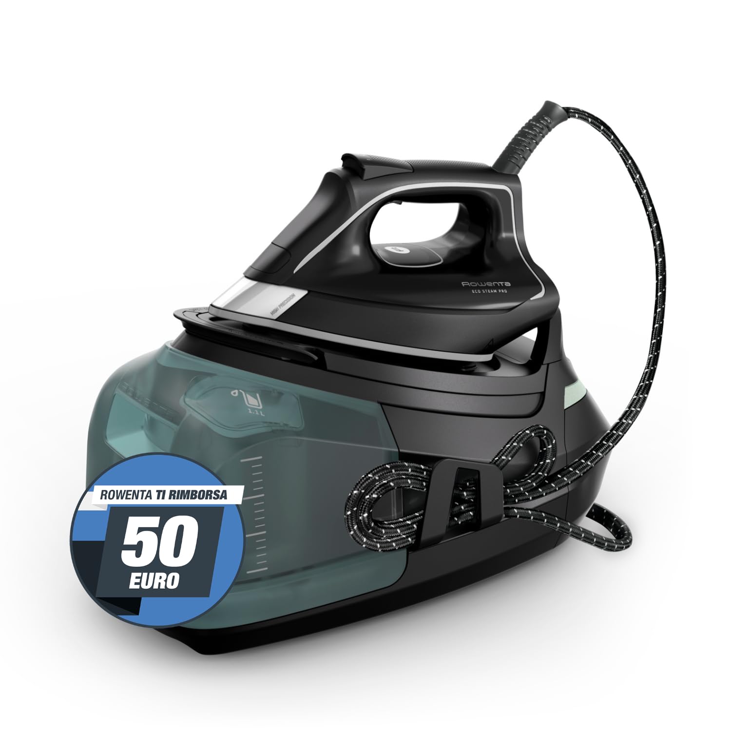 Rowenta Eco Steam Pro - Ferro da Stiro a Vapore 7.6 Bar