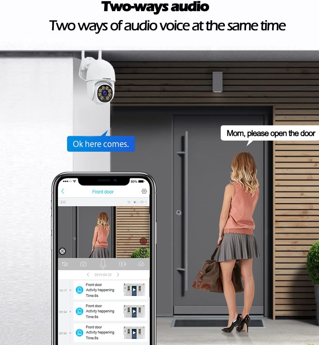 Topodome Telecamera Wi-Fi Esterno/Interno 1080P - immagine 4