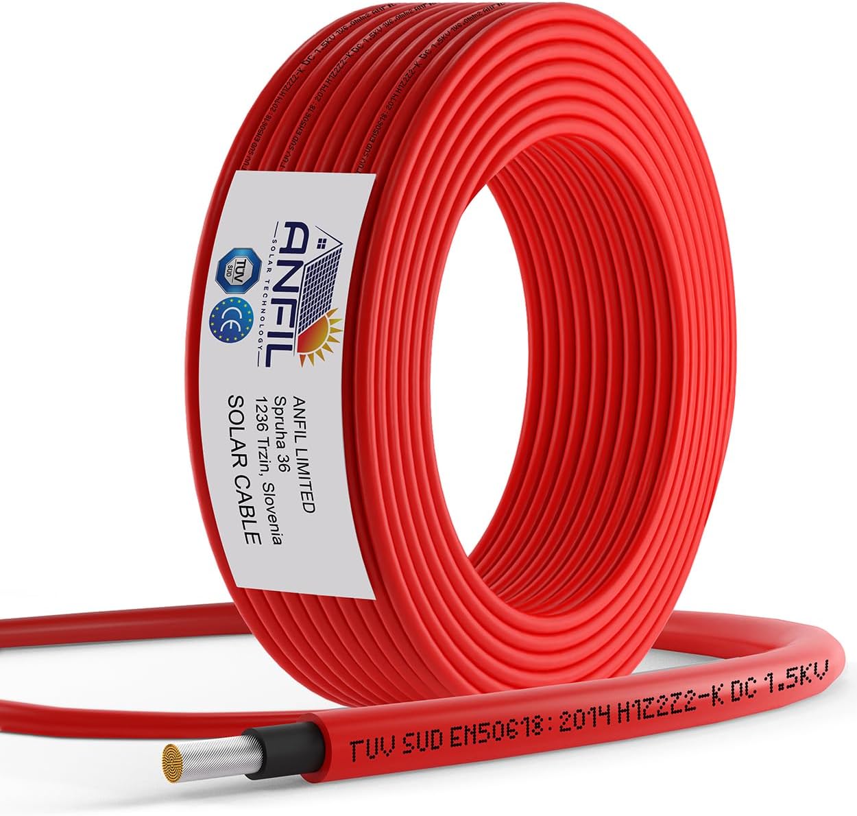 Anfil® Cavo Prolunga Solare 6mm² 1800V DC, Rosso 40m - immagine 1