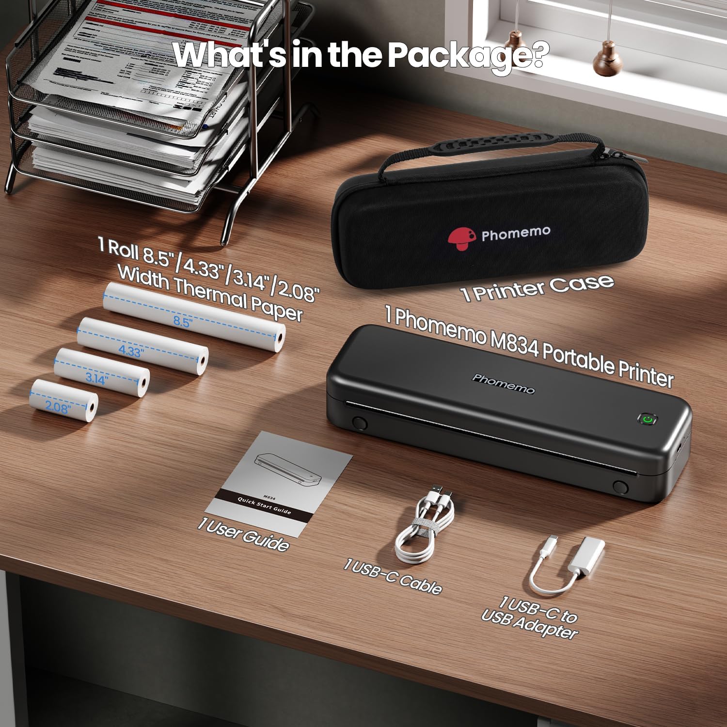 Phomemo M834 Stampante Termica Portatile A4, Nero - immagine 7