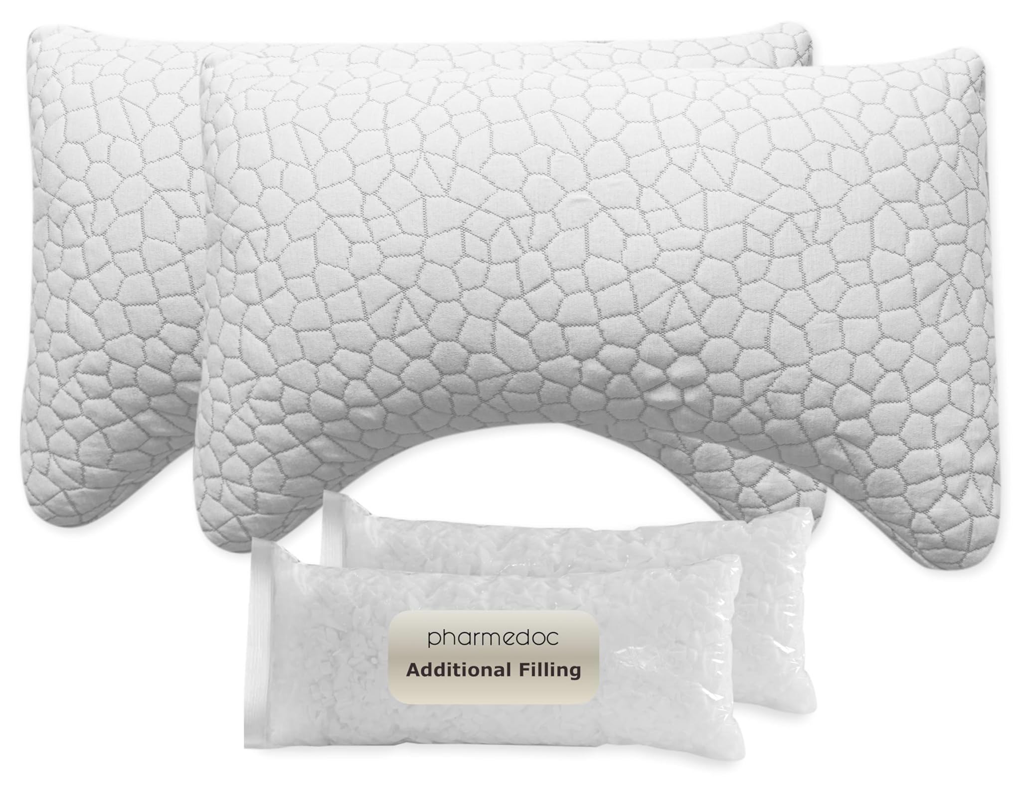 Pharmedoc Cuscino Cervicale Riempibile Memory Foam (Set 2)