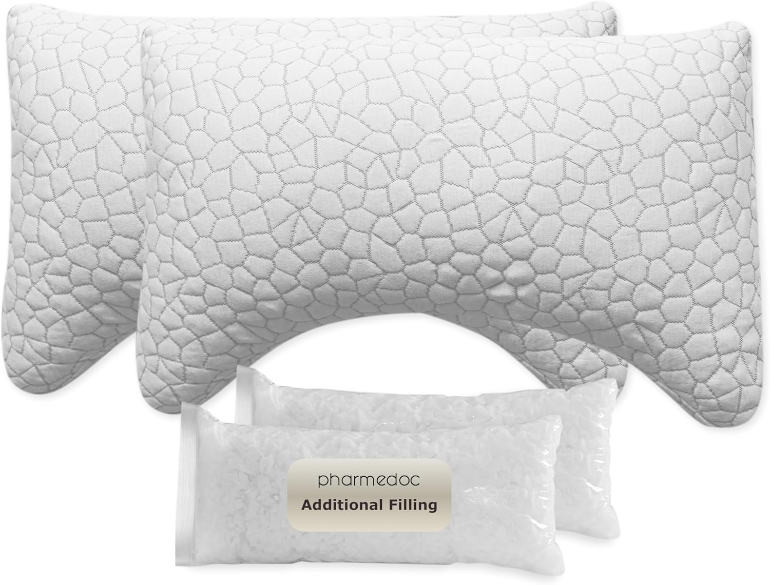 Pharmedoc Cuscino Cervicale Riempibile Memory Foam (Set 2) - immagine 1
