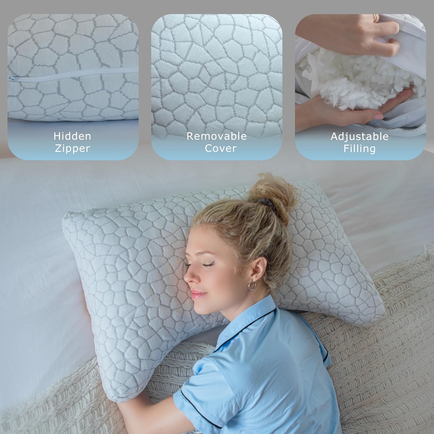 Pharmedoc Cuscino Cervicale Riempibile Memory Foam (Set 2) - immagine 6
