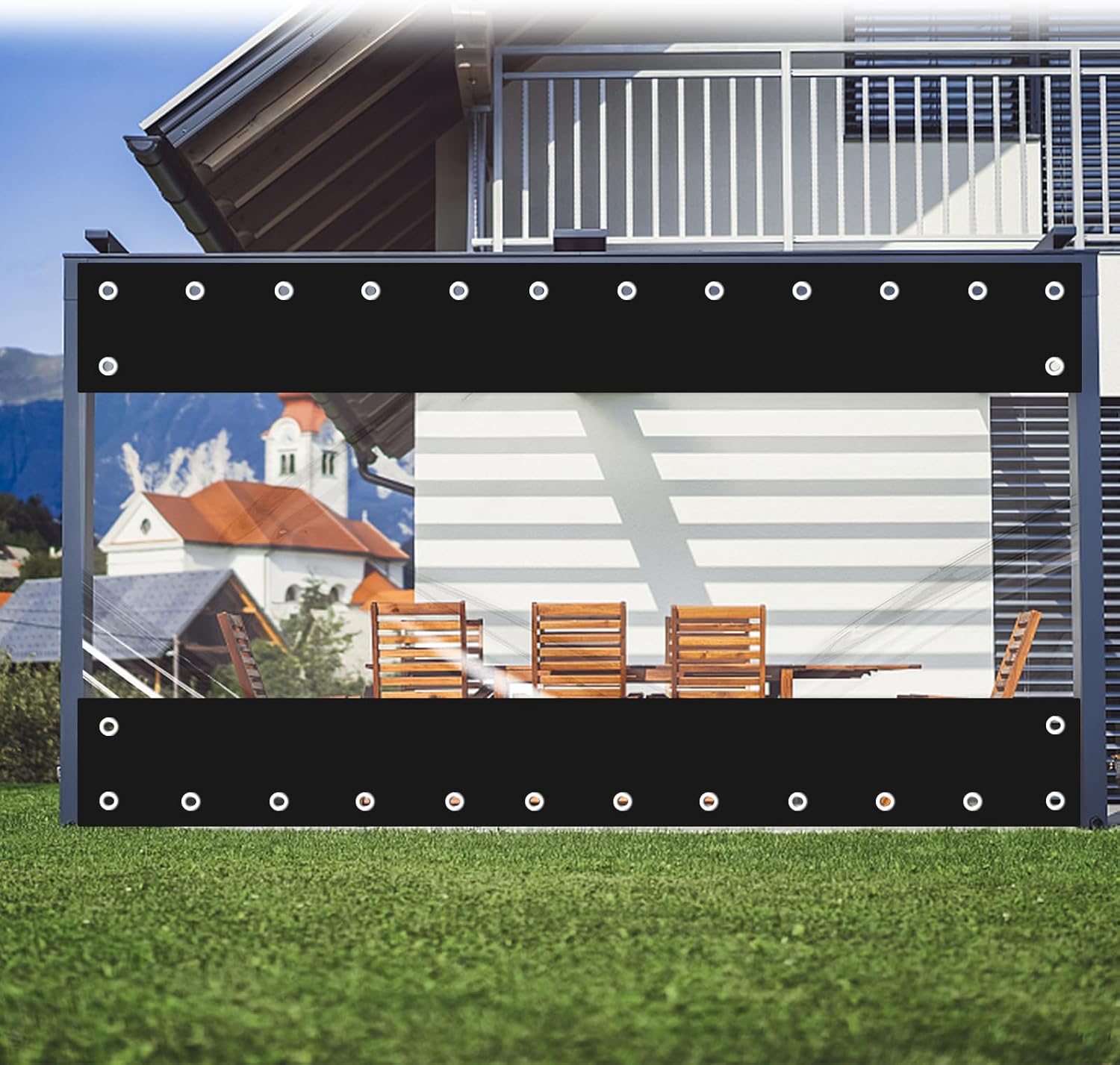 Foundgo Telone Trasparente per Gazebo con Occhielli