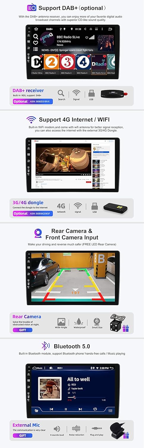 SXAUTO Autoradio Android 14 per Ford Transit Custom 9 Pollici - immagine 6