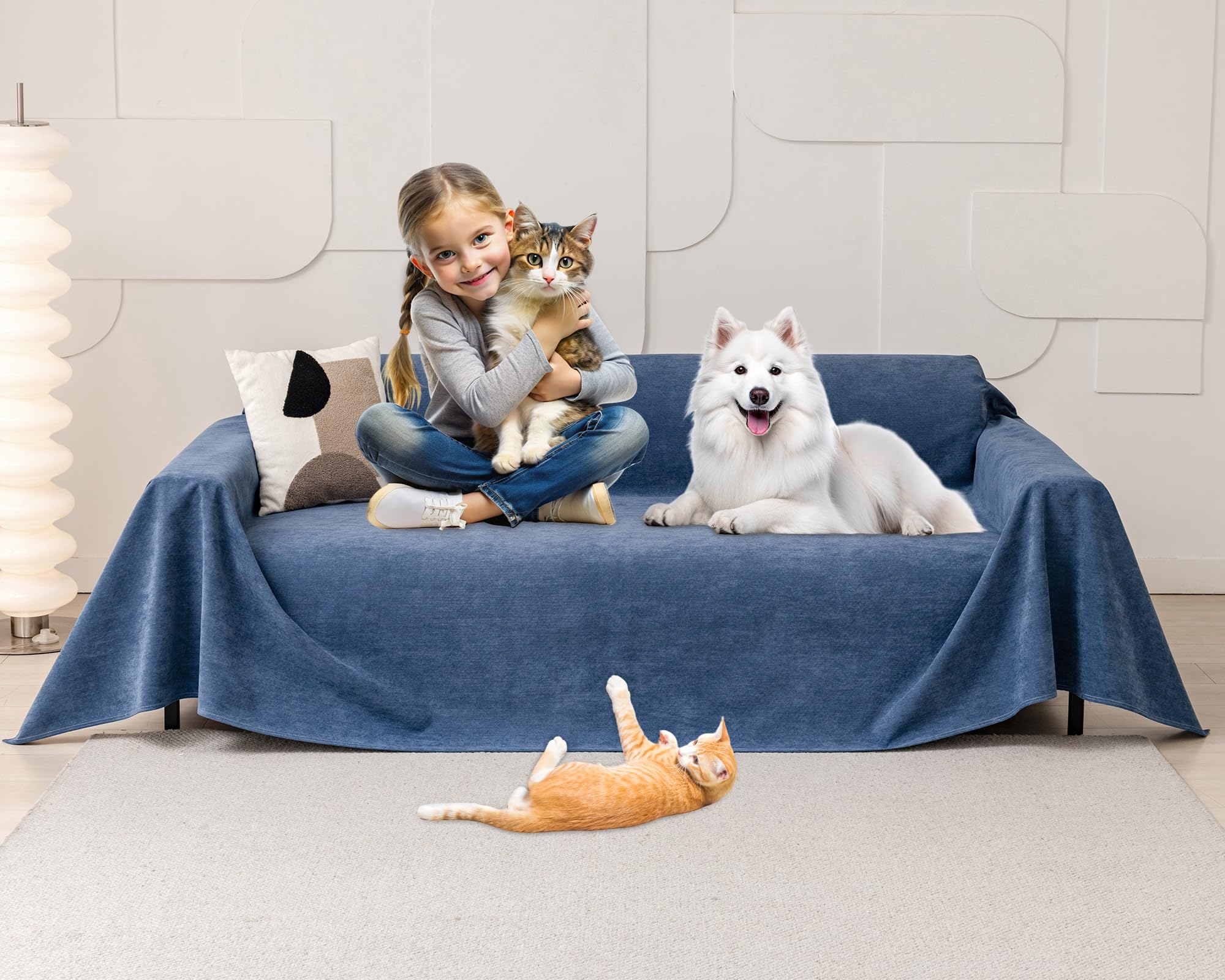 Loiion Copridivano Impermeabile 380x180cm, Blu Marino