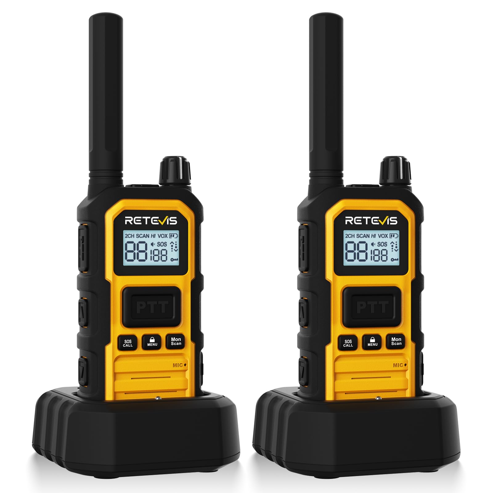 Retevis RB648P Walkie Talkie Professionali IP67 (2 Pezzi, Giallo)