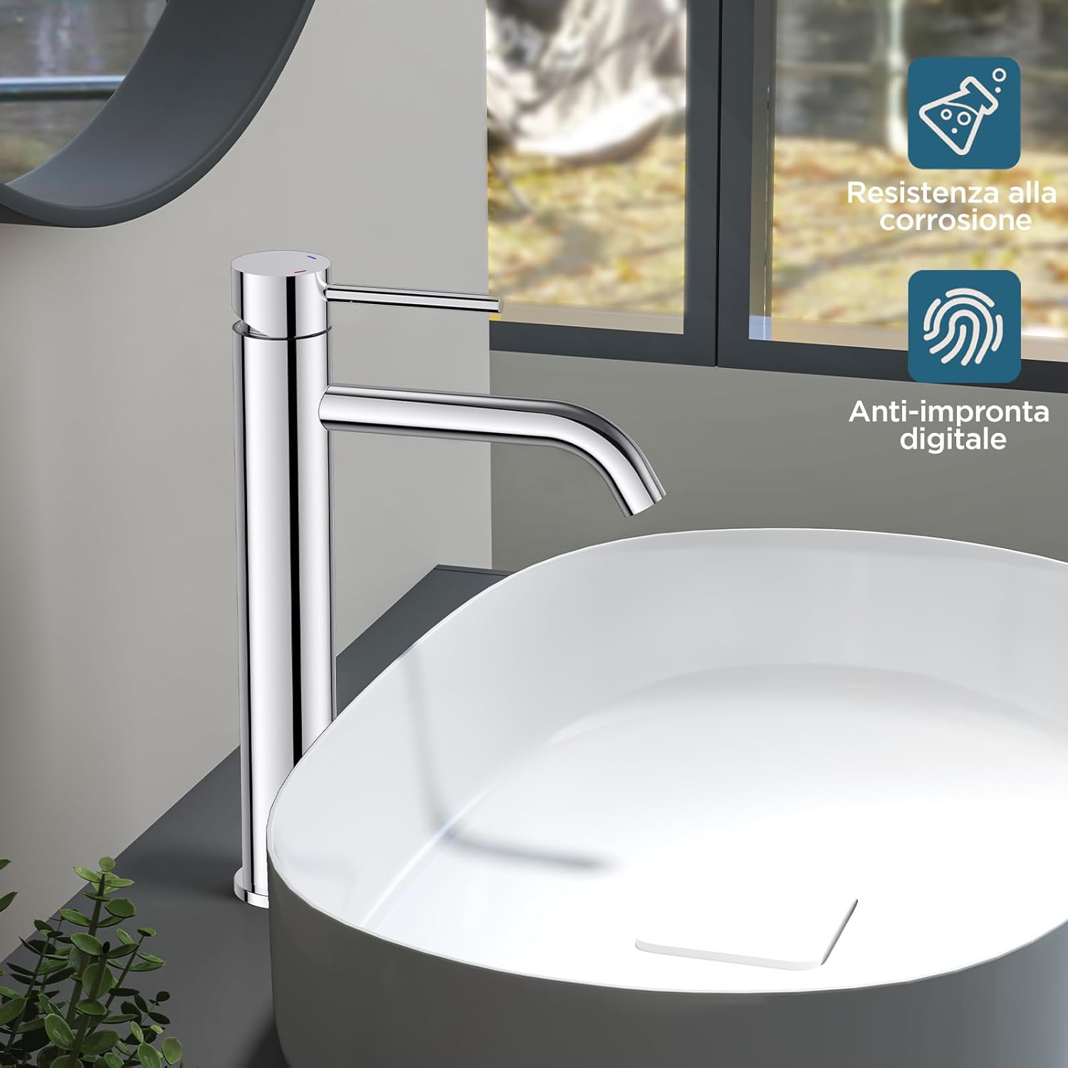 Forious Rubinetto Bagno Miscelatore Alto Cromato - immagine 2