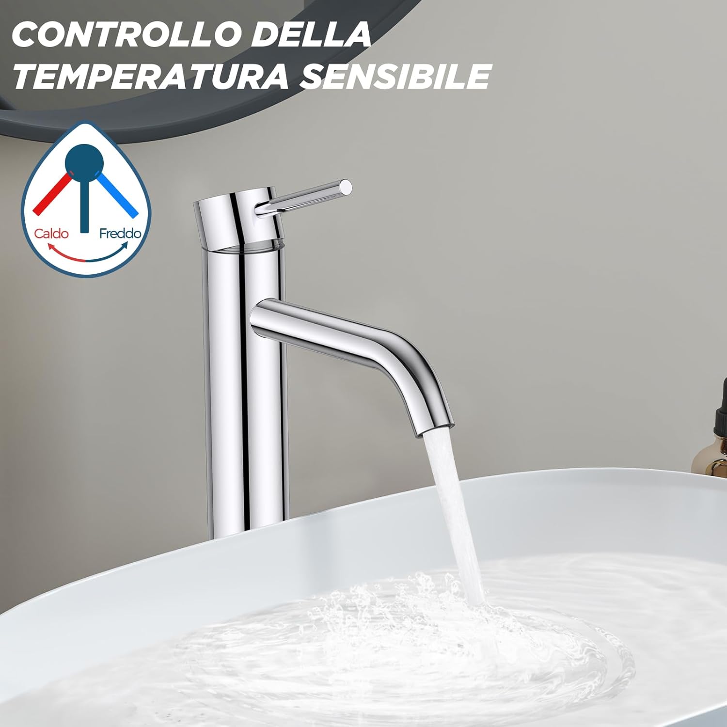 Forious Rubinetto Bagno Miscelatore Alto Cromato - immagine 5