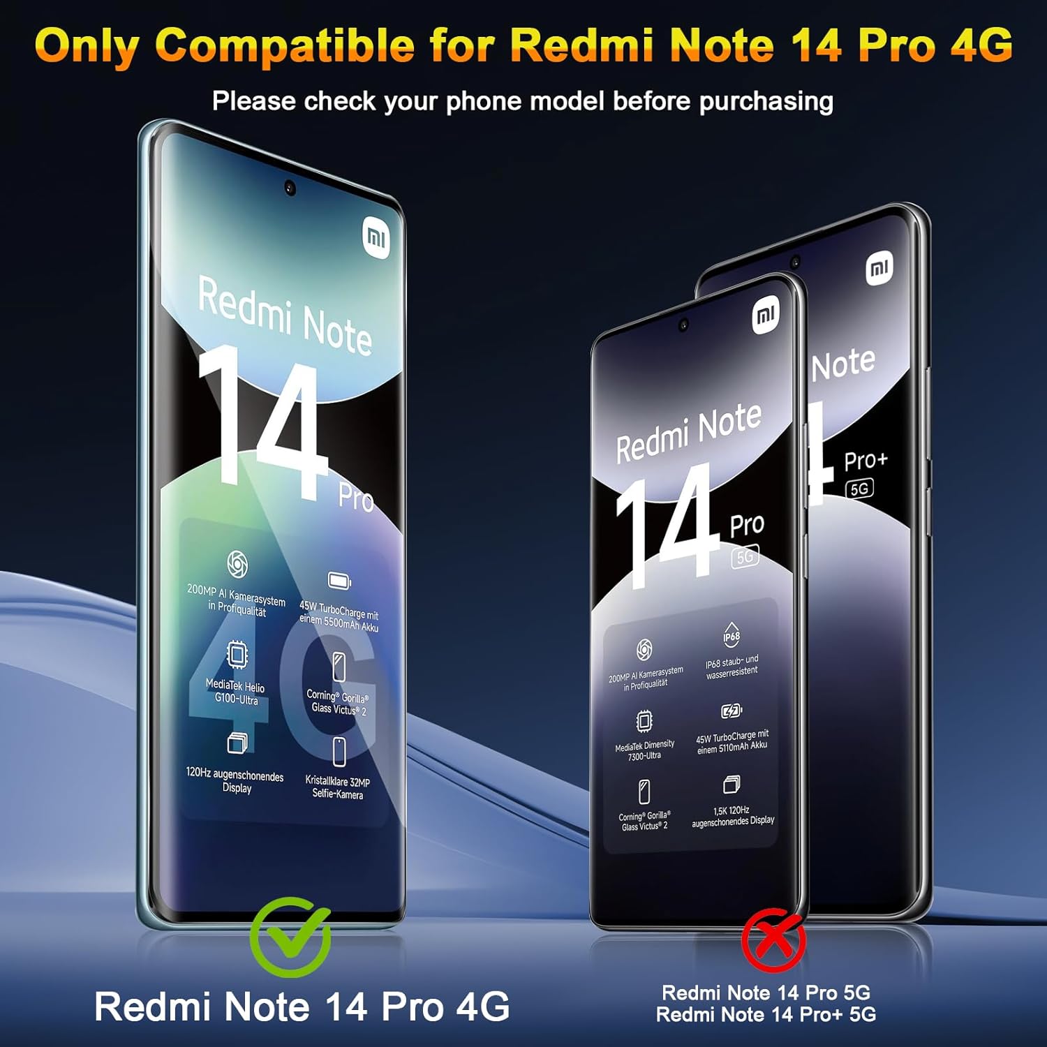 Qulloo Vetro Temperato per Xiaomi Redmi Note 14 Pro 4G - immagine 2