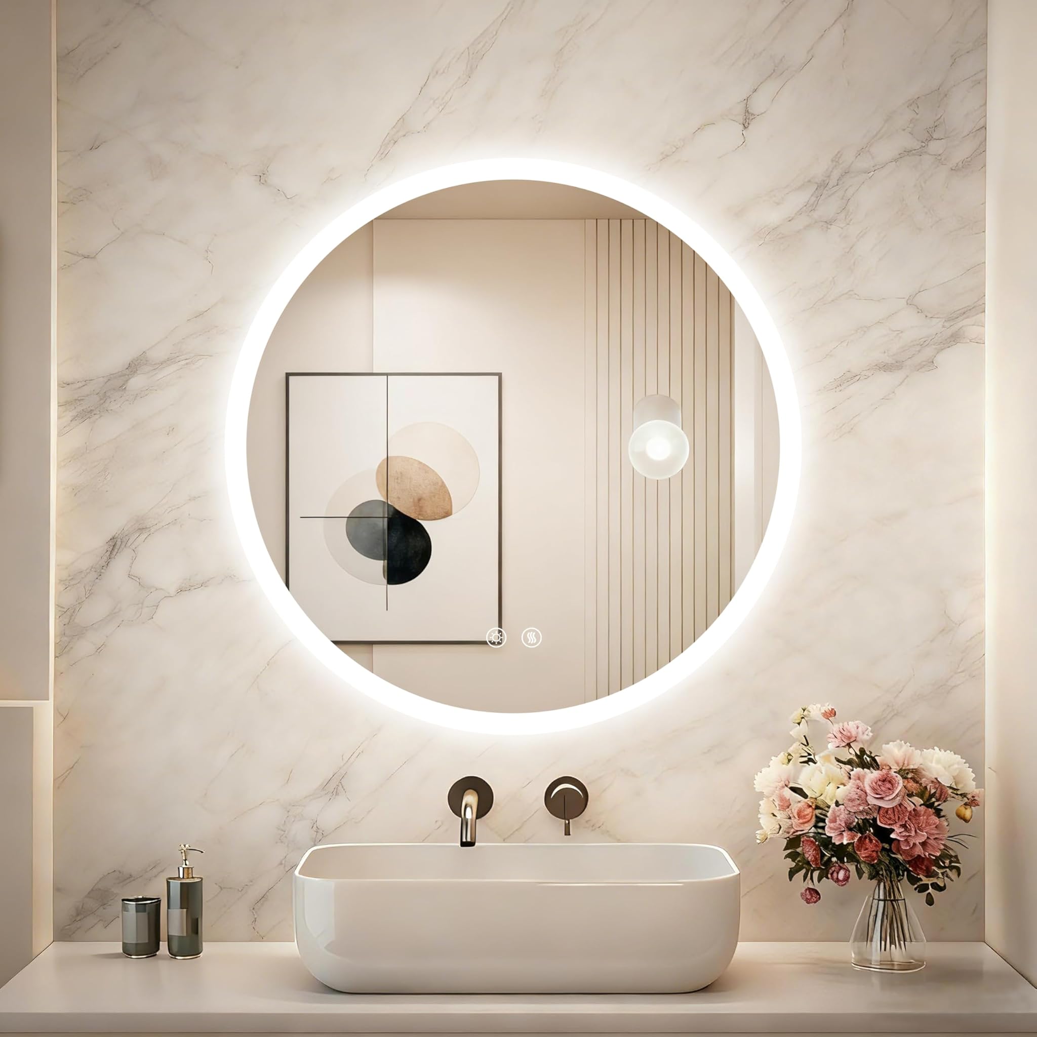 Luvodi Specchio Bagno LED Rotondo 60cm