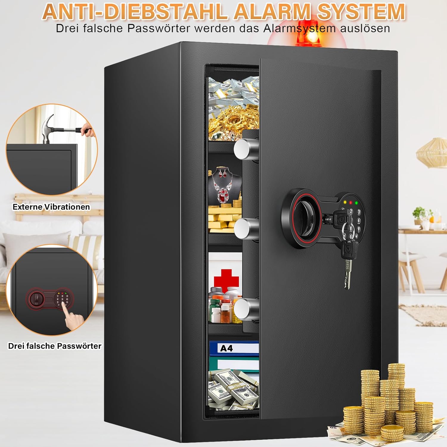 Cassaforte Ignifuga 75L con Serratura Digitale - immagine 6