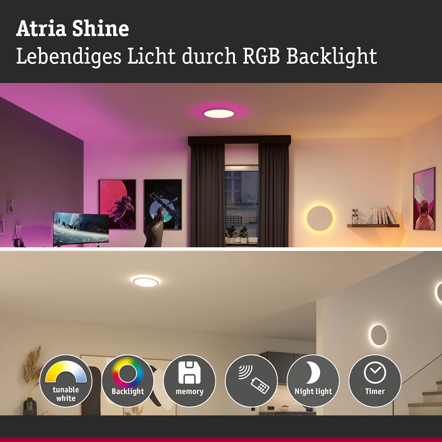 Paulmann Pannello Atria Shine Sep Switch 32W - immagine 2