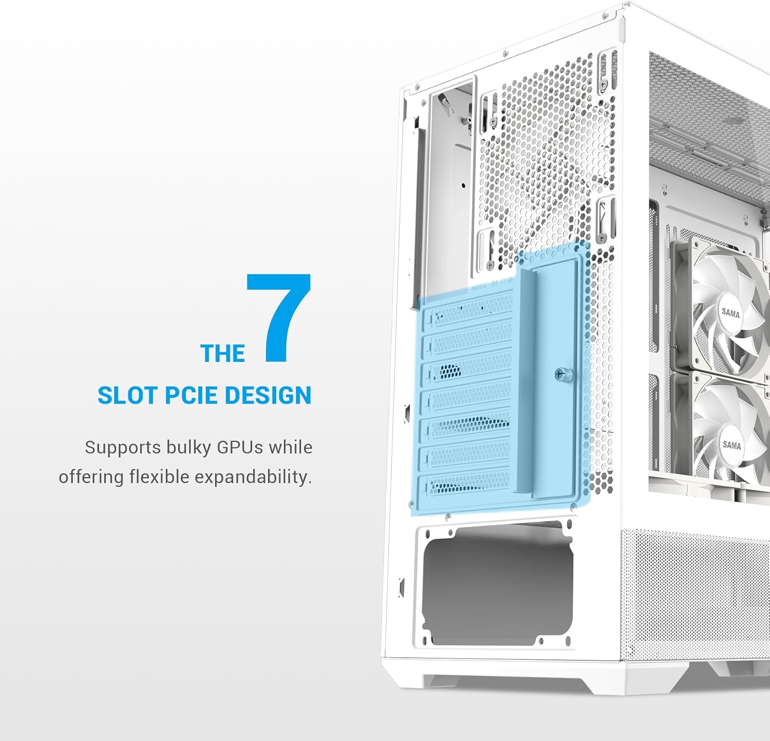 Sama V40 Mid Tower ATX Case Bianco - immagine 8