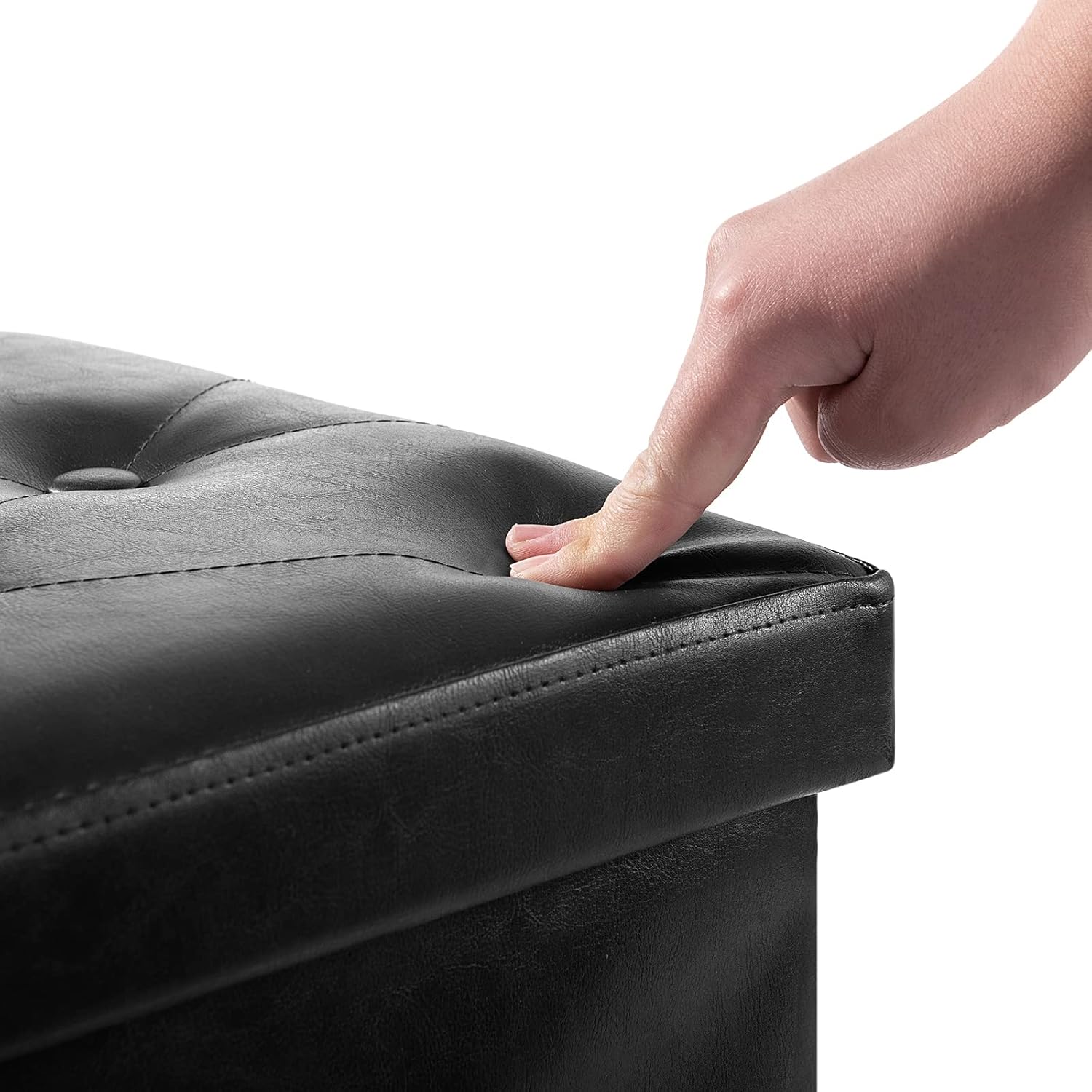 Brian & Dany Pouf Contenitore con 4 Gambe, Nero - immagine 7