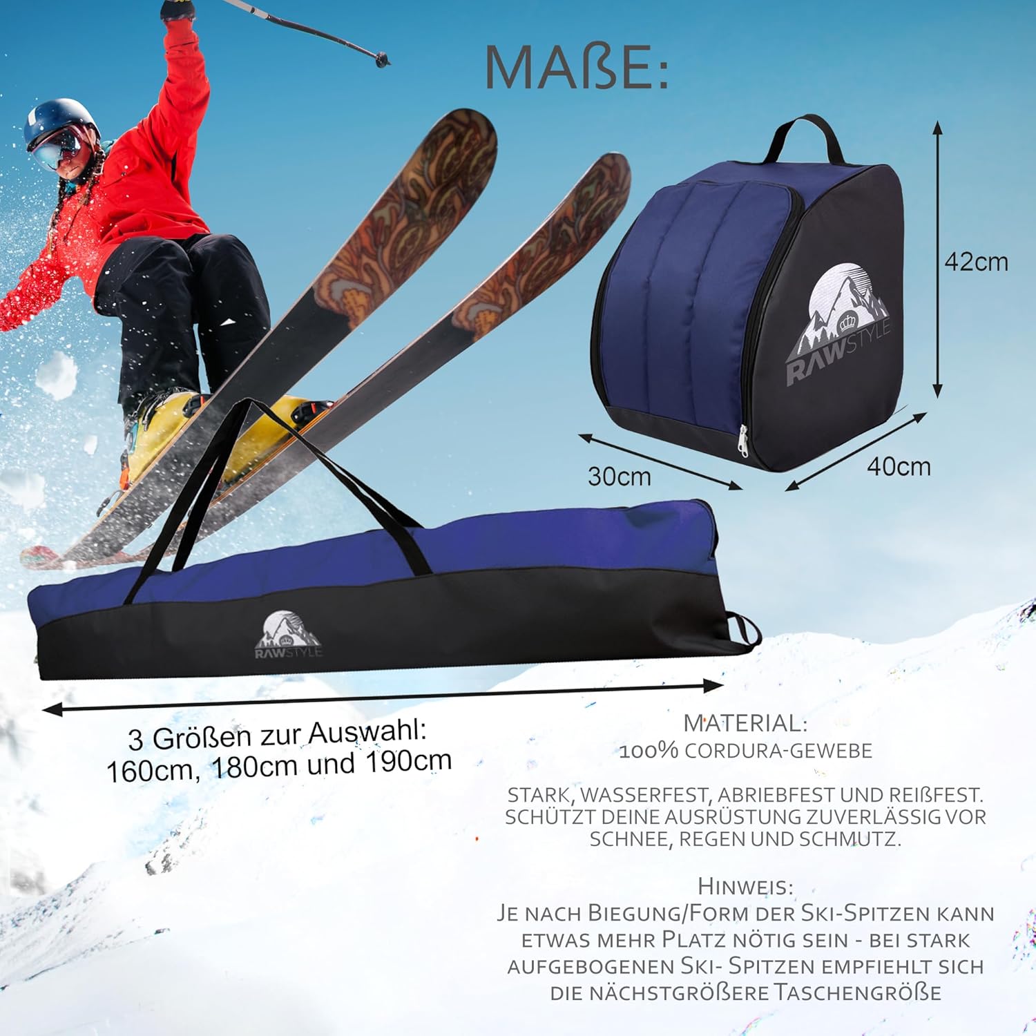 Rawstyle Borsa da Sci Impermeabile 160-180cm - immagine 7