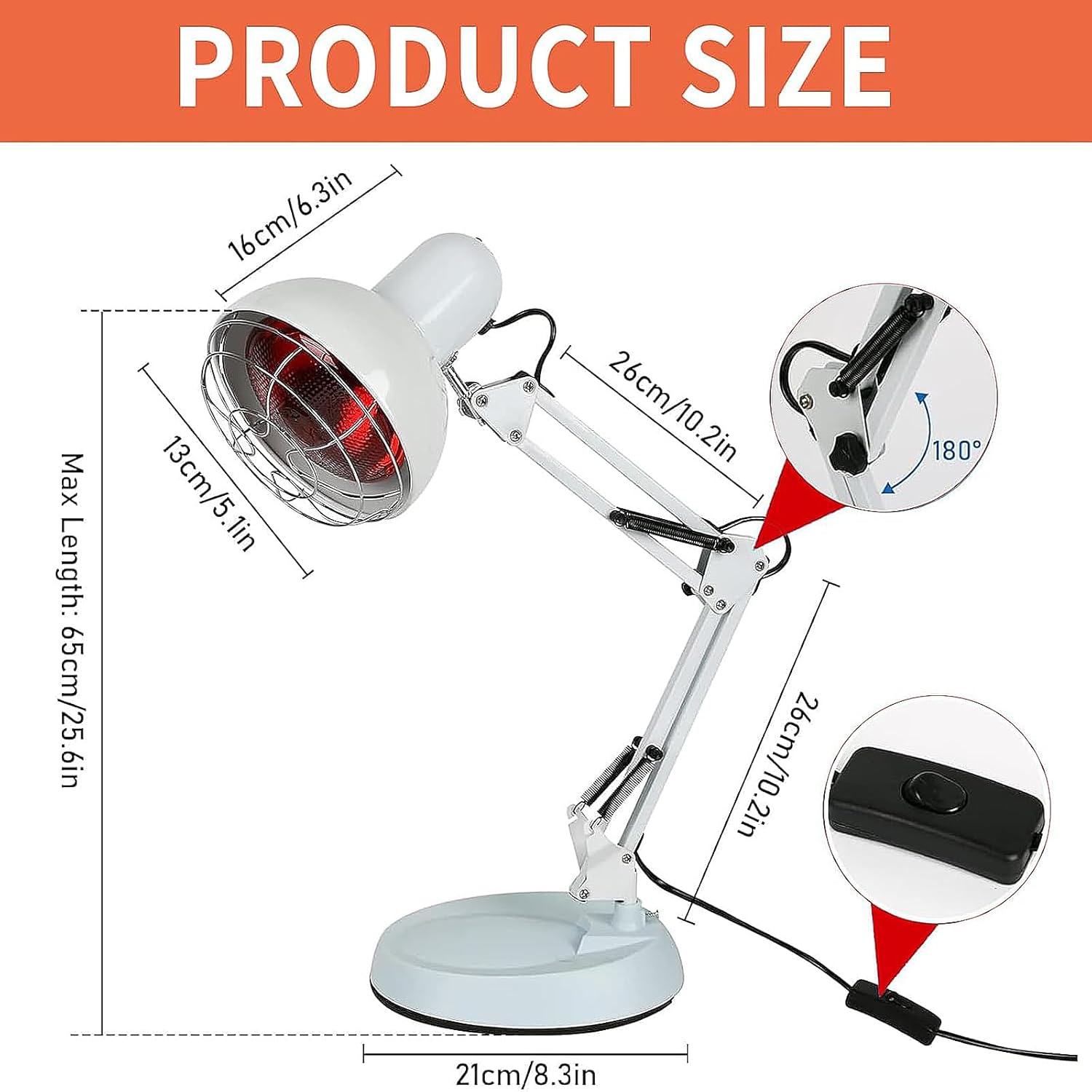 Wooluck Lampadine Infrarossi 150W per Terapia del Dolore - immagine 2