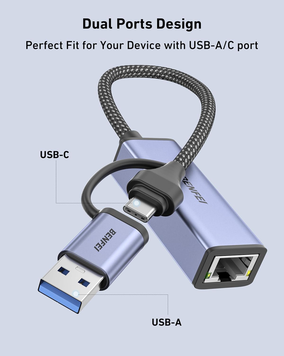Benfei Adattatore USB 3.0 a Ethernet Gigabit - immagine 3