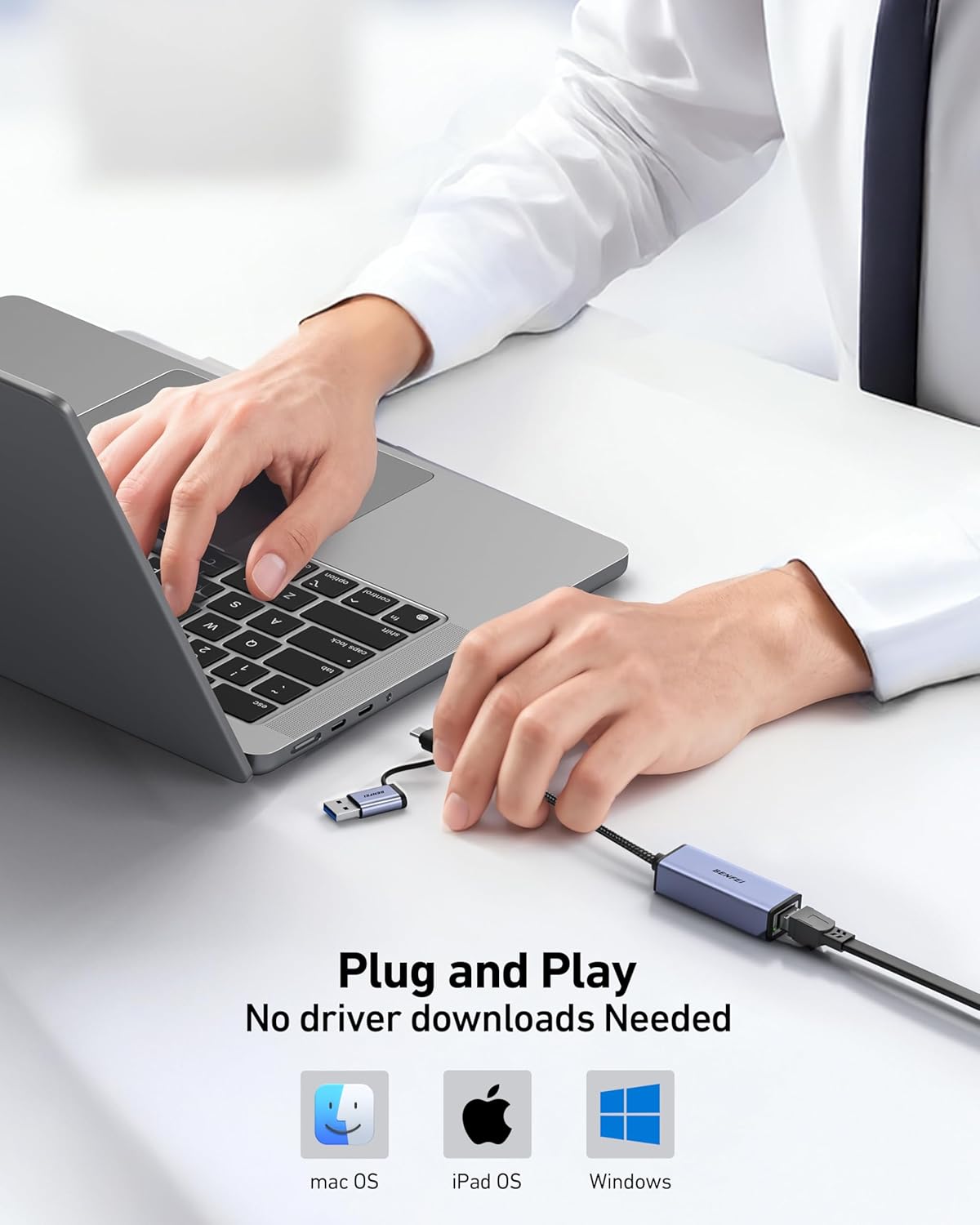 Benfei Adattatore USB 3.0 a Ethernet Gigabit - immagine 5