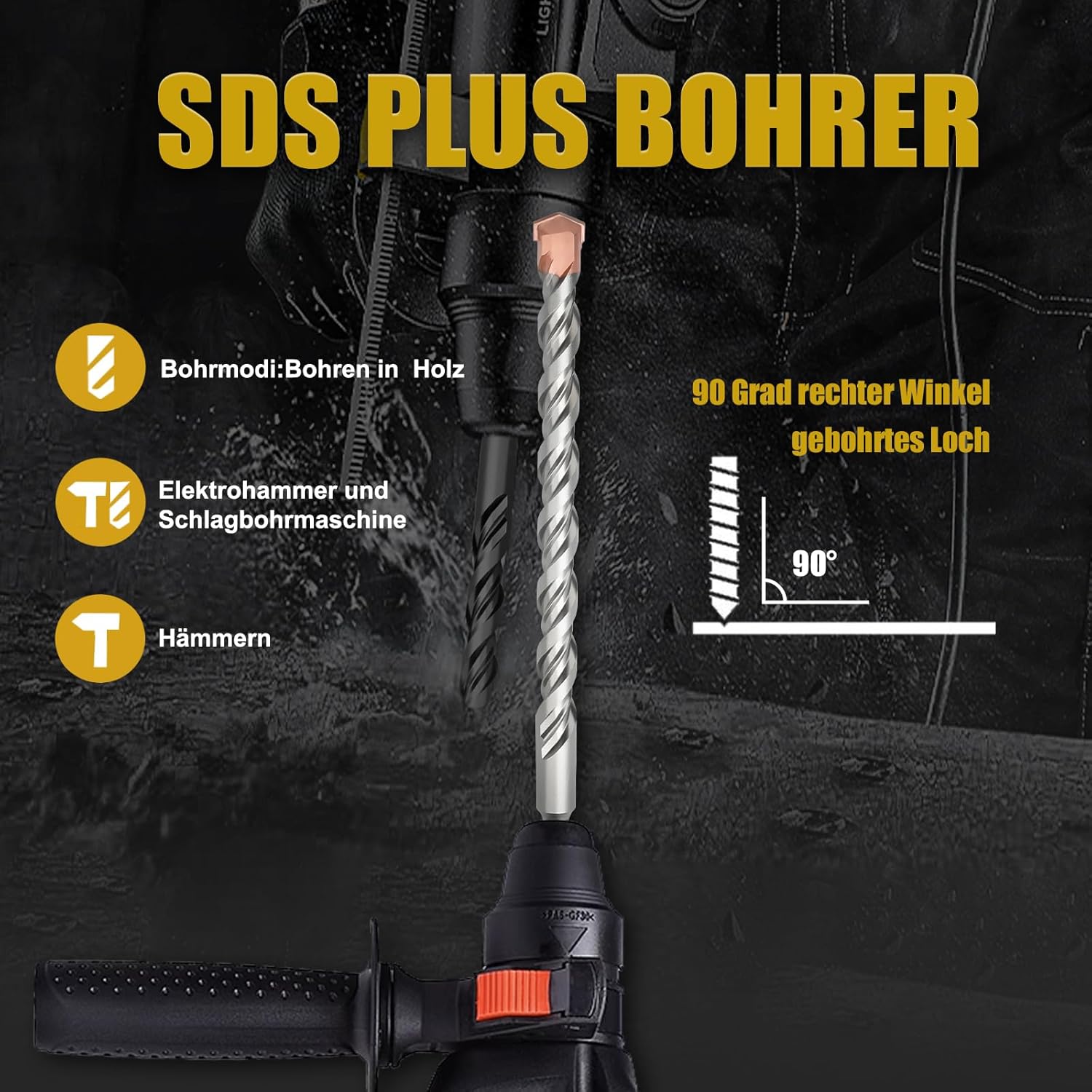 Moxpify Punta per Trapano SDS Plus 40x460mm - immagine 2