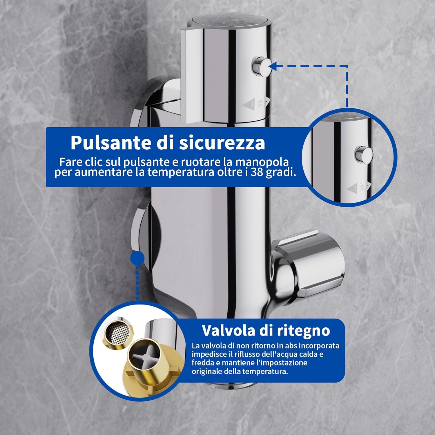 Morado Barra Doccia Termostatica Cromata - immagine 3