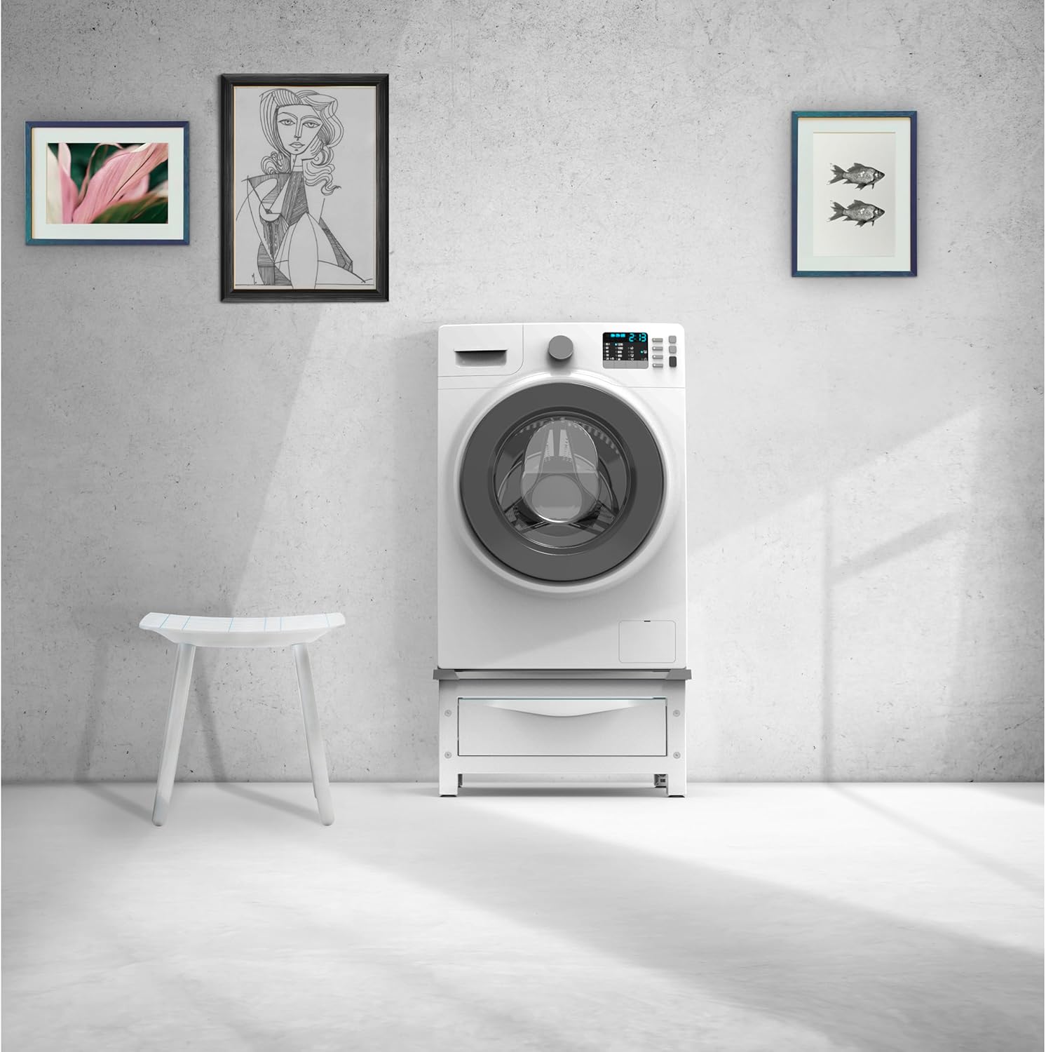 meliconi Base Space Extra - Rialzo Lavatrice/Asciugatrice, Bianco - immagine 3