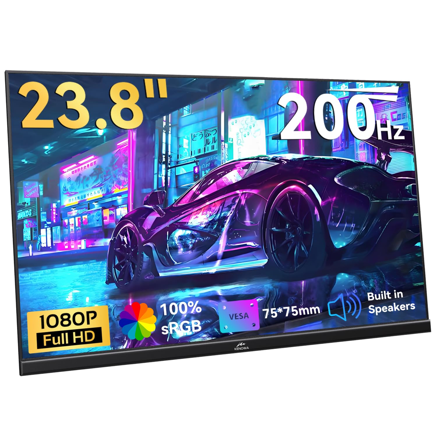 Kenowa Monitor Portatile USB-C 23,8" 200Hz Full HD IPS