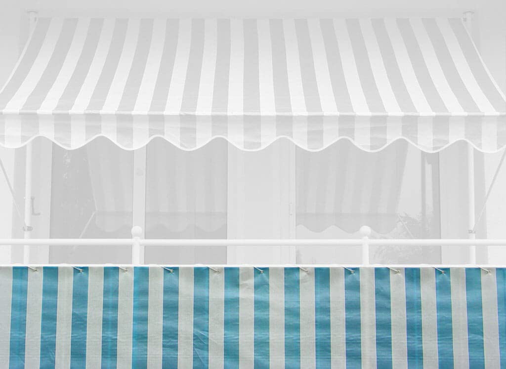 Angerer Paravista per Balcone Design Blu-Bianco, 90 cm, Lunghezza: 6 Metro