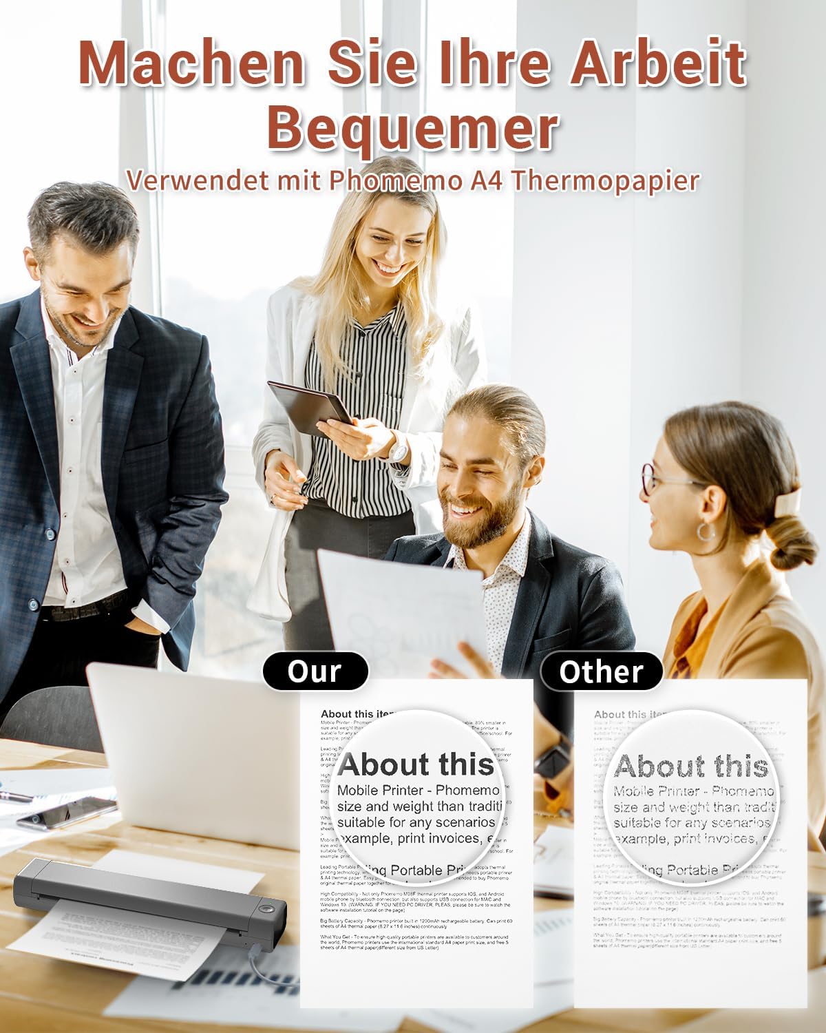 Phomemo M08F Stampante Portatile Termica A4 Bluetooth - immagine 5