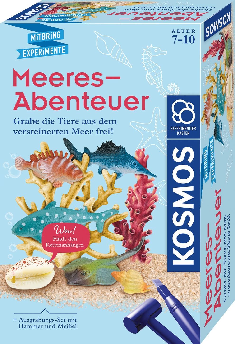 KOSMOS 658038, avventura marina, scava gli animali dal mare pietrificato. Con ciondolo a conchiglia, kit per esperimenti per bambini dai 7 ai 10 anni, decorazione, gioielli, pensierino, piccolo regalo