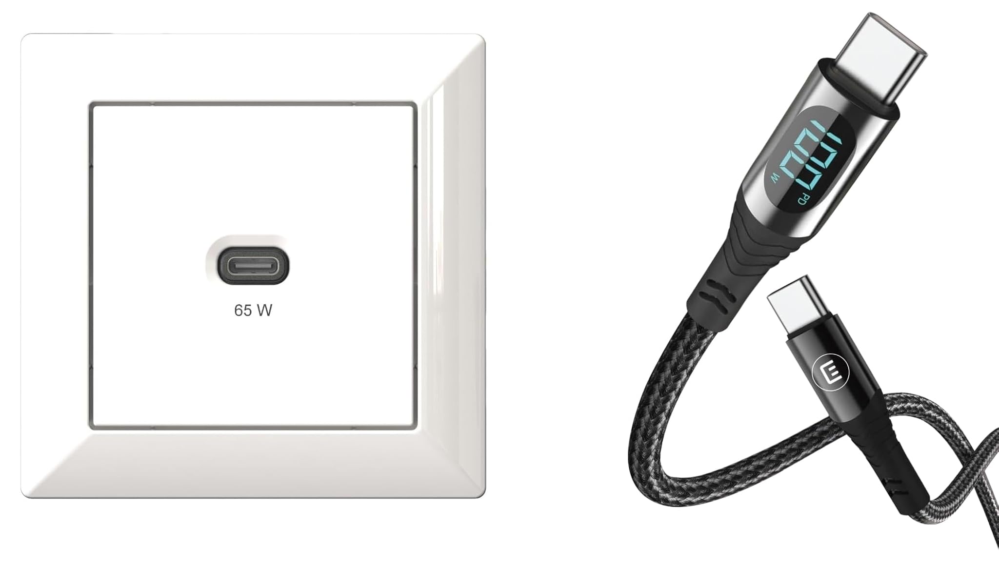 Ehmann Stazione Ricarica USB da Incasso 2in1 con Cavo 3m