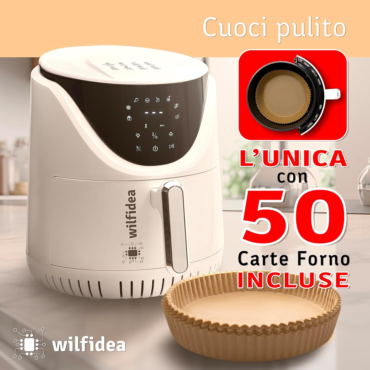 Friggitrice ad Aria Bianca 4 Litri con Display LED - immagine 3