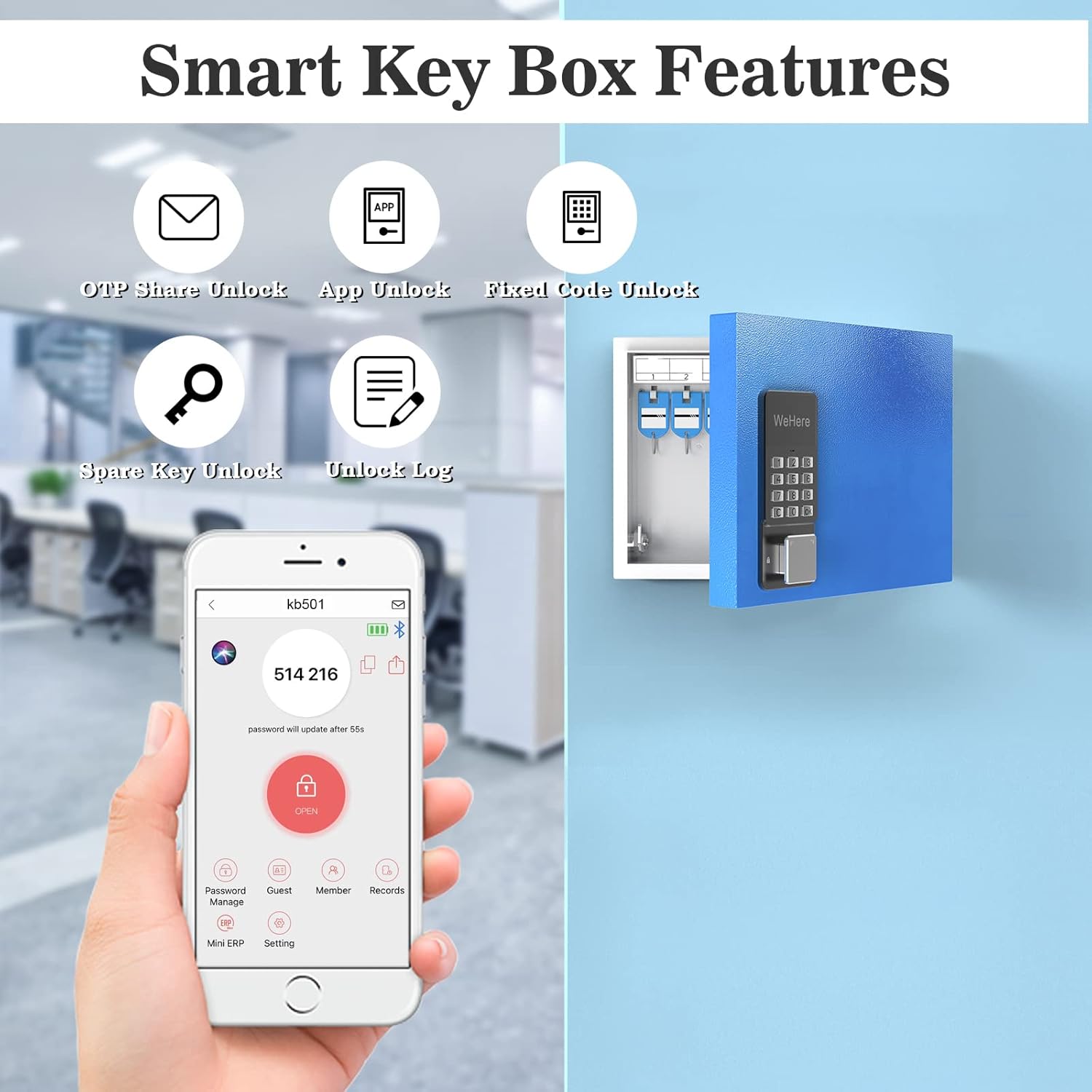 Wehere Smart Key Lock Box (16 chiavi) con APP - immagine 6