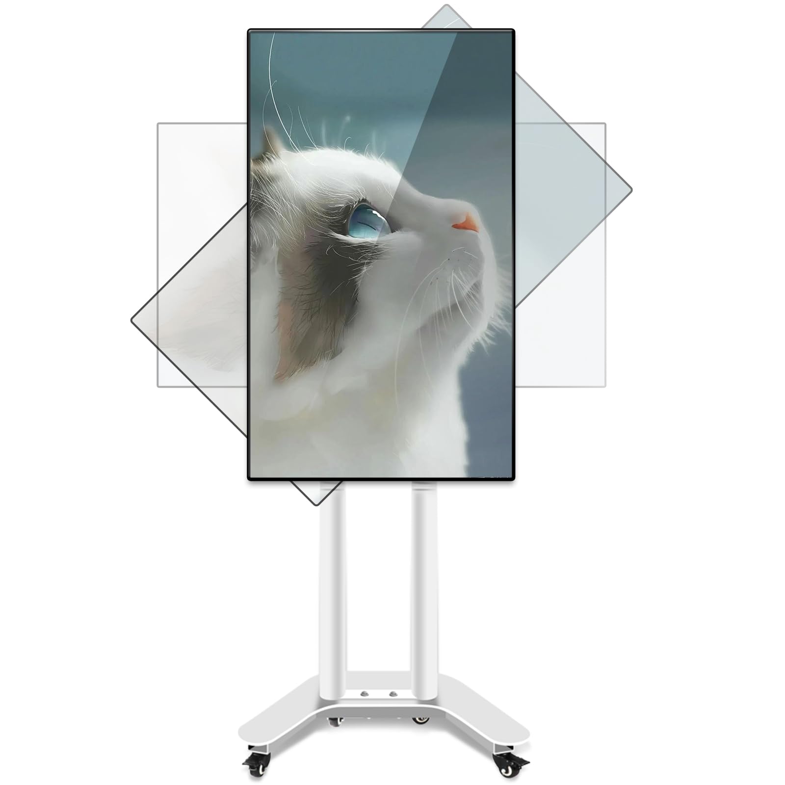 Hillport Carrello TV Ruota 90° per Schermo Verticale