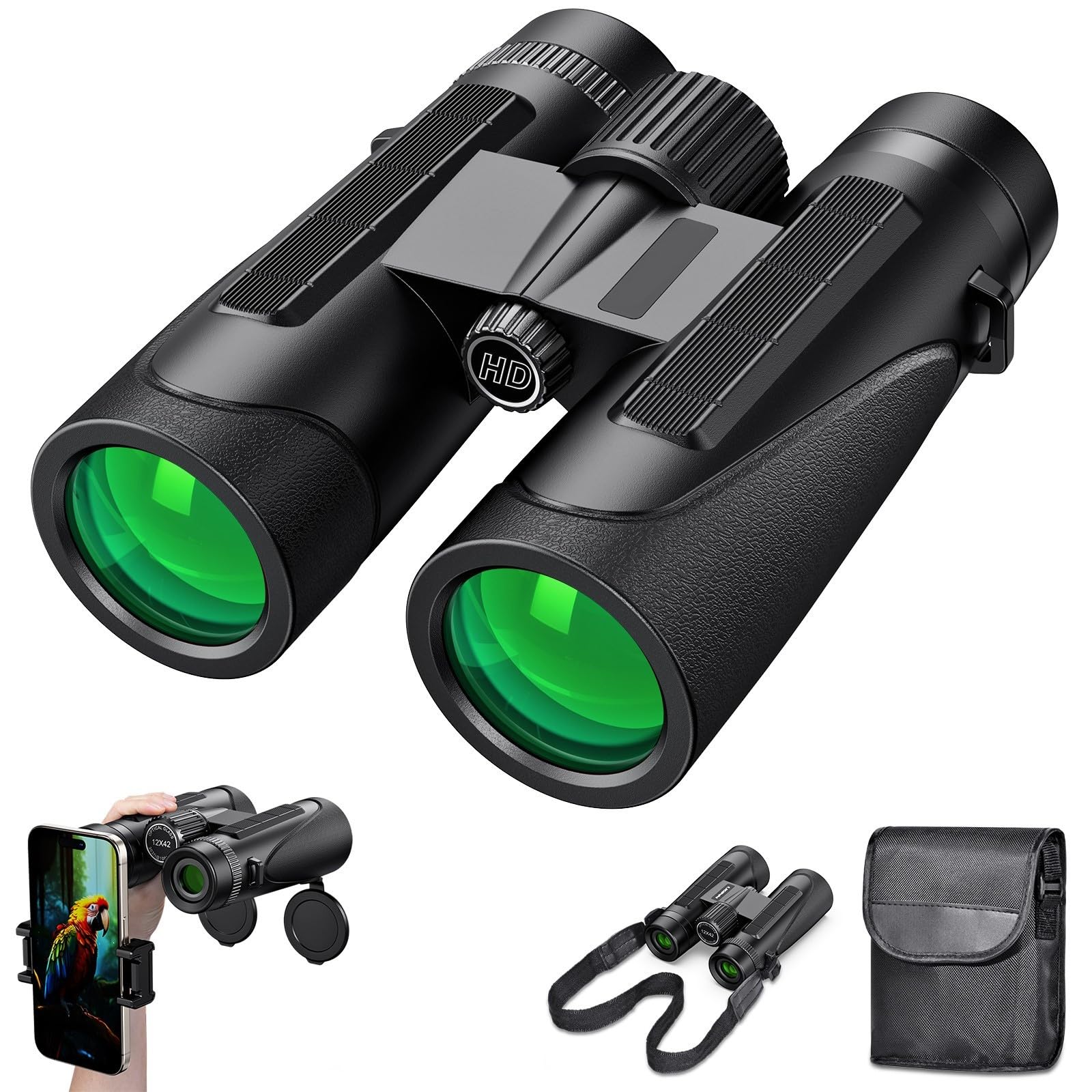 Binocolo 12x42 HD Impermeabile con BAK4 Prism FMC