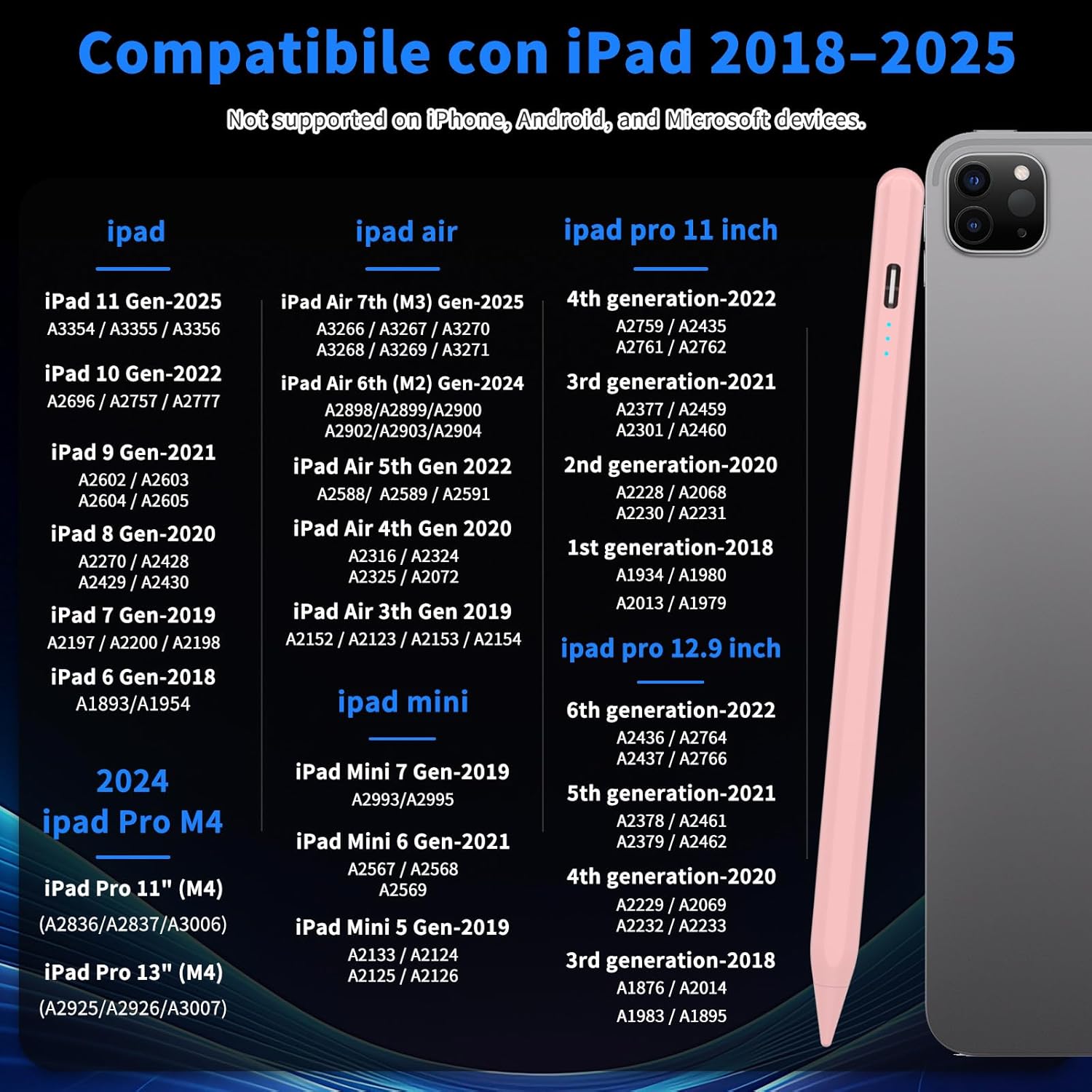 Penna per iPad 2018-2025 con Palm Rejection - immagine 2