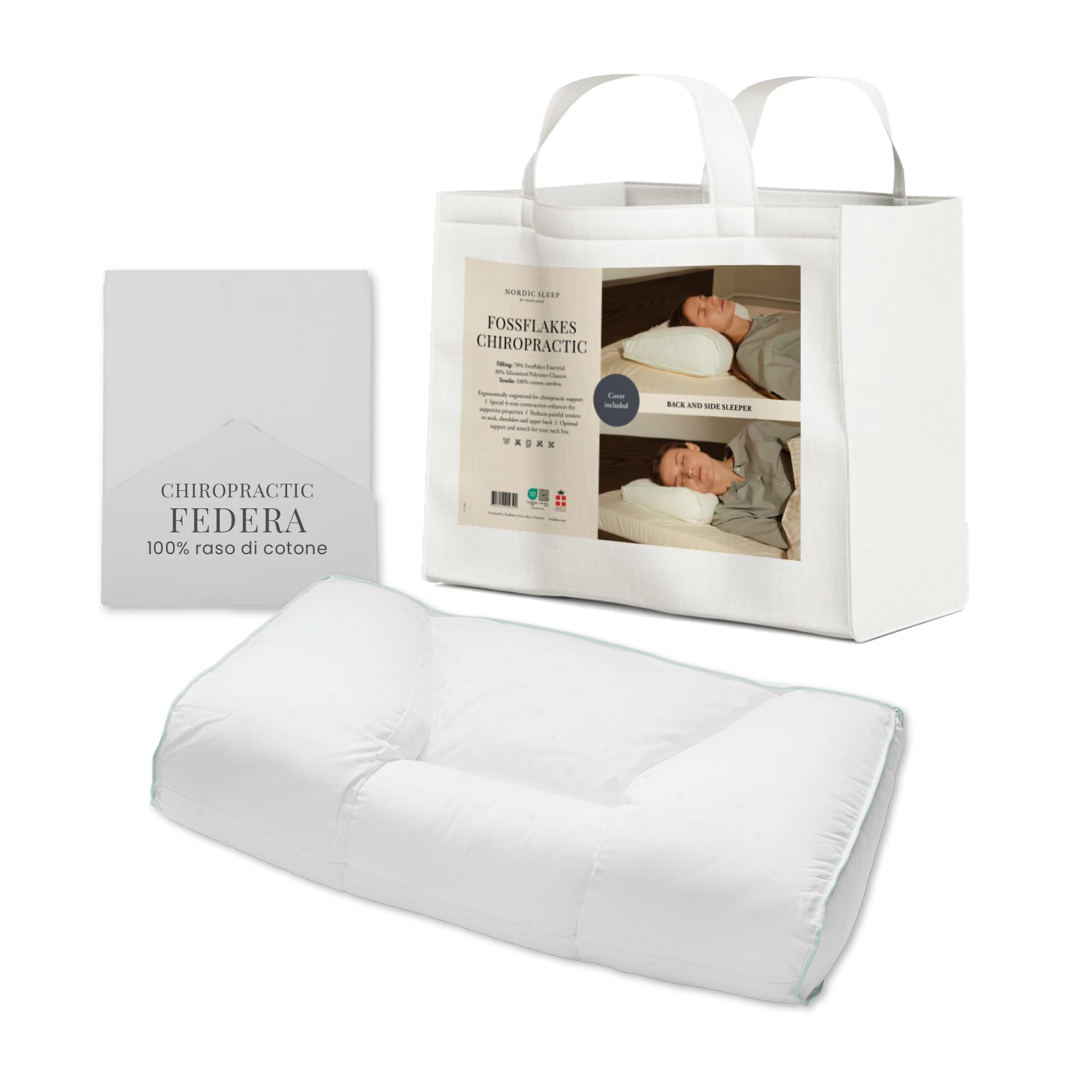 Fossflakes Cuscino Cervicale Chiropratico con Fodera
