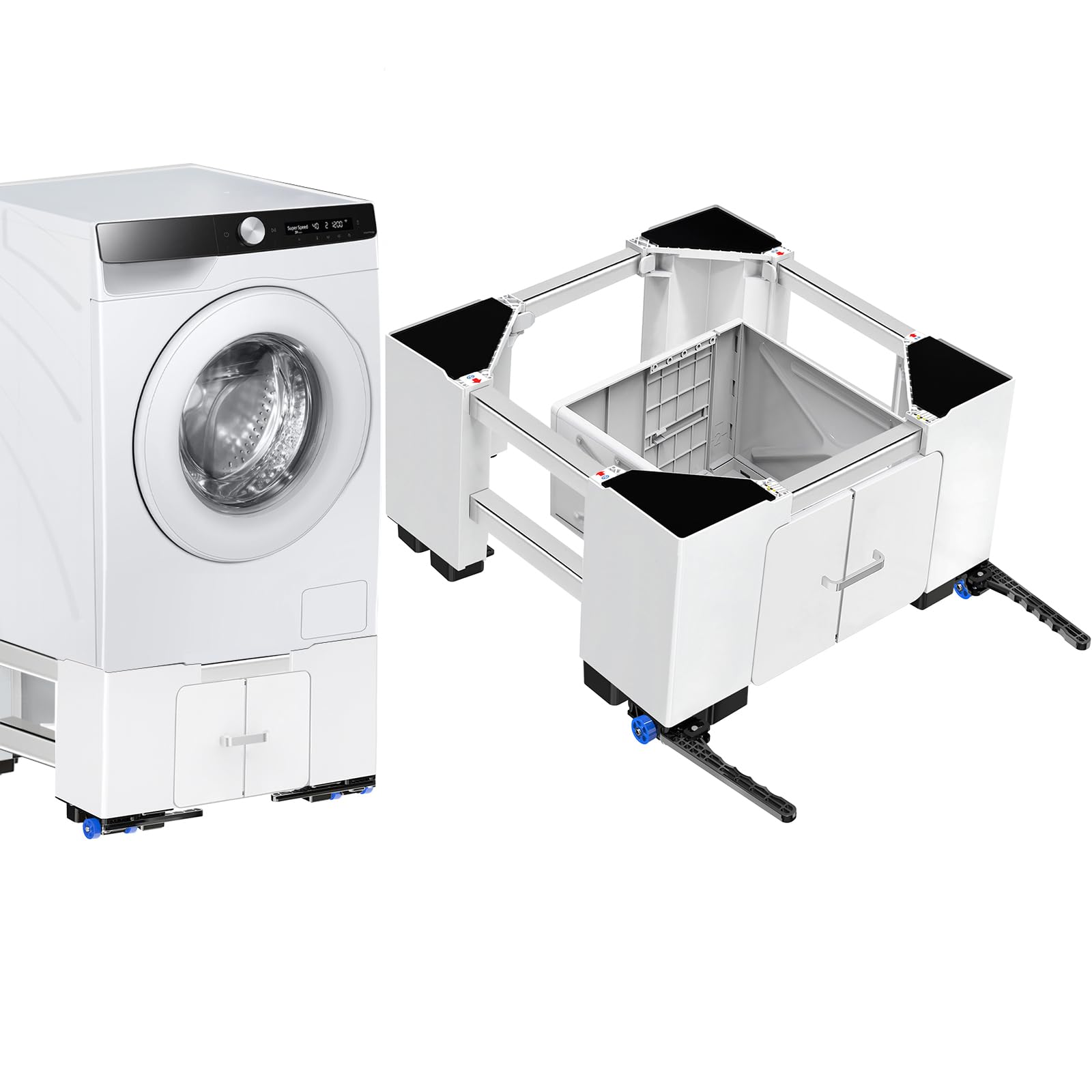 NIUXX Supporto Carrello Lavatrice con Cassetto e Rotelle