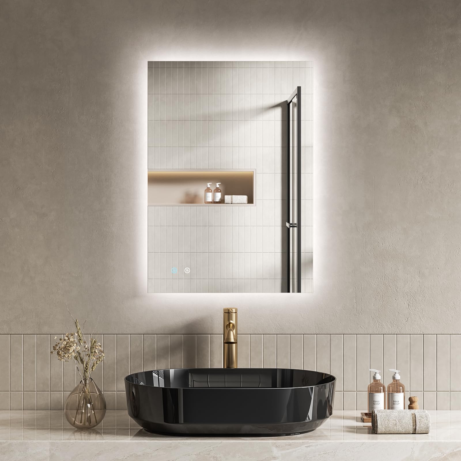 Specchio da bagno con illuminazione 50 x 70 cm (NHYJ5712D)