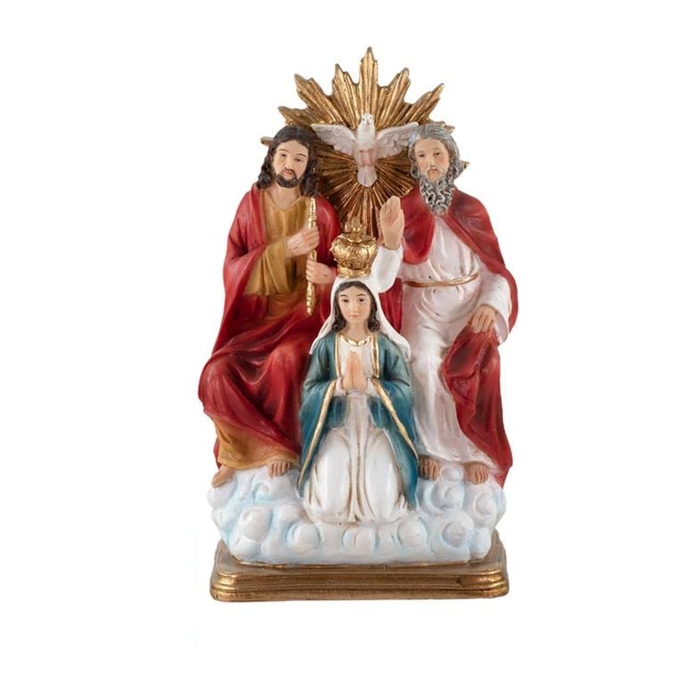 DRW Figura Santisima Trinità Resina Dipinto a Mano 20 cm