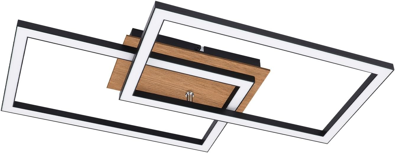 Cbjktx Plafoniera LED Moderna Rettangolo 24W, Nero - immagine 9