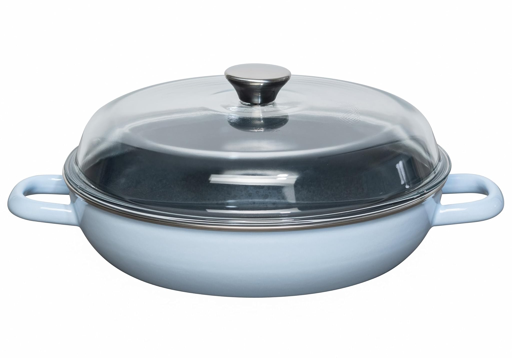 Riess Padella con Coperchio in Vetro 28 cm, Sky Blue