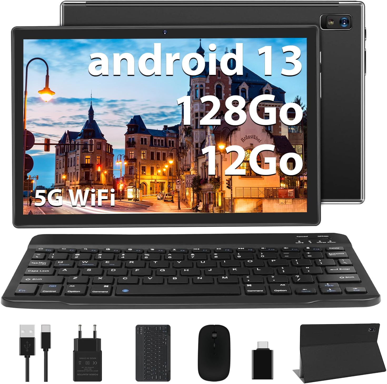Aocwei X900 Tablet Android 12 Octa-Core 10", Nero
